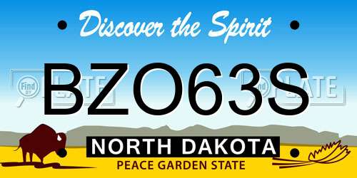 BZO63S North Dakota License Plate
