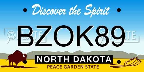BZOK89 North Dakota License Plate