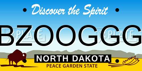 BZOOGGG North Dakota License Plate
