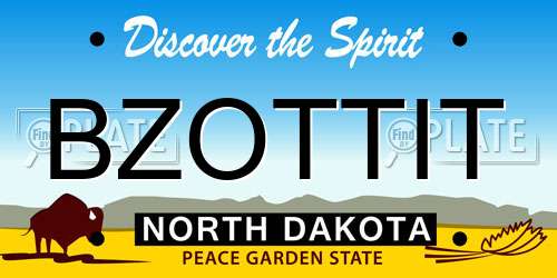 BZOTTIT North Dakota License Plate