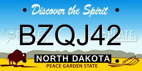 BZQJ42 North Dakota License Plate