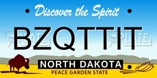 BZQTTIT North Dakota License Plate