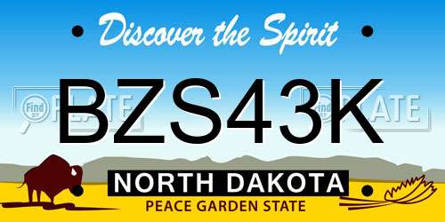 BZS43K North Dakota License Plate