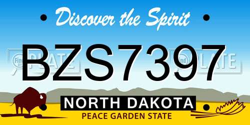 BZS7397 North Dakota License Plate