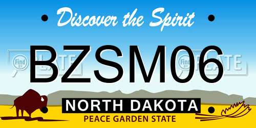 BZSM06 North Dakota License Plate