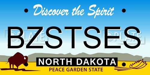 BZSTSES North Dakota License Plate