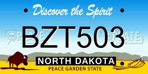 BZT503 North Dakota License Plate