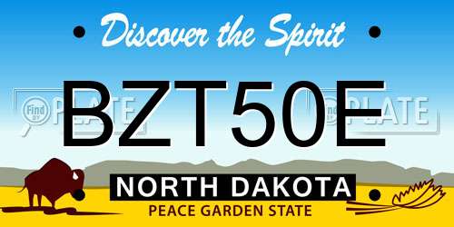 BZT50E North Dakota License Plate