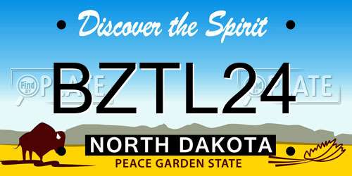 BZTL24 North Dakota License Plate