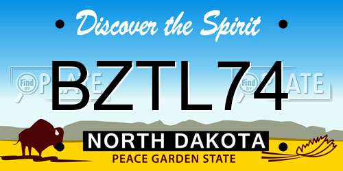 BZTL74 North Dakota License Plate