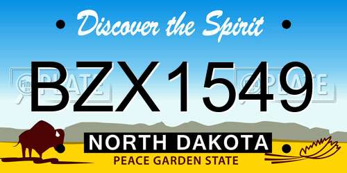 BZX1549 North Dakota License Plate