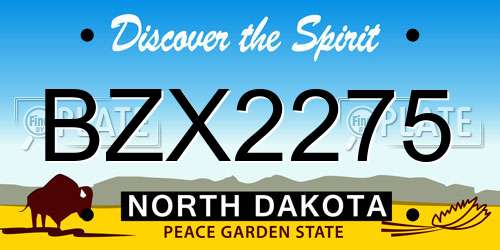BZX2275 North Dakota License Plate