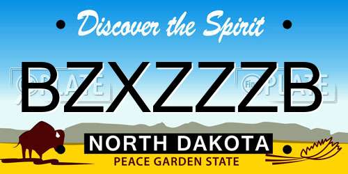 BZXZZZB North Dakota License Plate