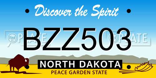 BZZ503 North Dakota License Plate