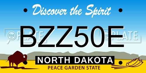 BZZ50E North Dakota License Plate
