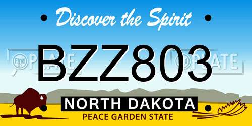 BZZ803 North Dakota License Plate