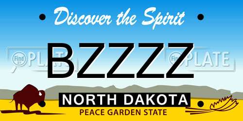 BZZZZ North Dakota License Plate
