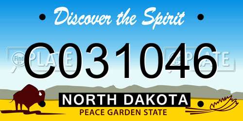 C031046 North Dakota License Plate