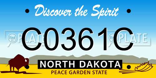 C0361C North Dakota License Plate