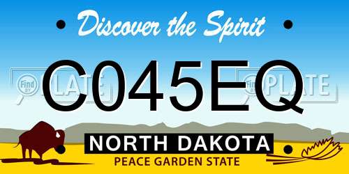 C045EQ North Dakota License Plate