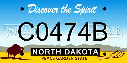 C0474B North Dakota License Plate