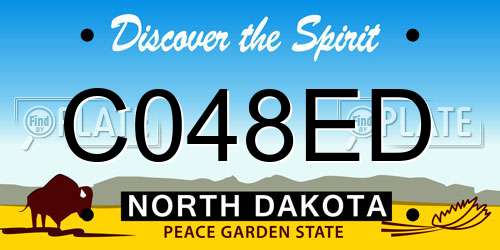 C048ED North Dakota License Plate