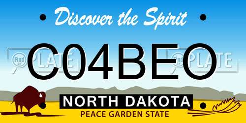 C04BEO North Dakota License Plate