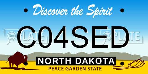 C04SED North Dakota License Plate