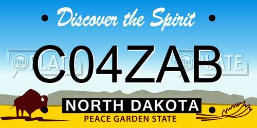 C04ZAB North Dakota License Plate