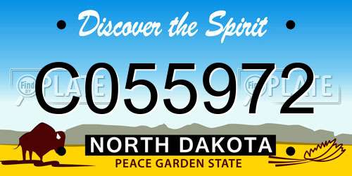 C055972 North Dakota License Plate