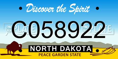 C058922 North Dakota License Plate