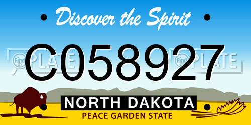 C058927 North Dakota License Plate