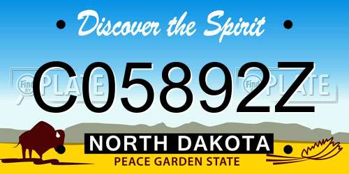 C05892Z North Dakota License Plate