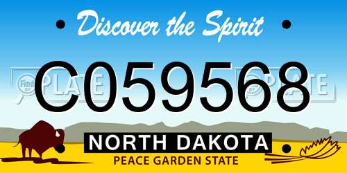 C059568 North Dakota License Plate