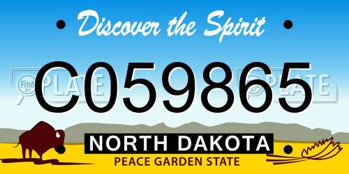C059865 North Dakota License Plate