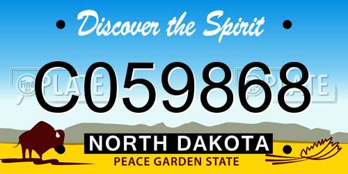C059868 North Dakota License Plate