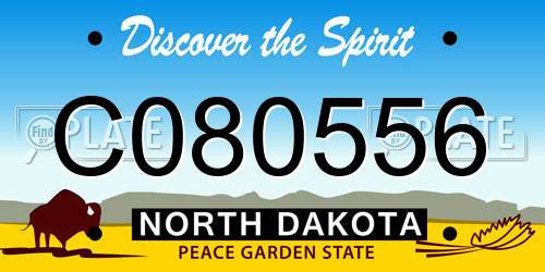 C080556 North Dakota License Plate