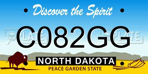 C082GG North Dakota License Plate