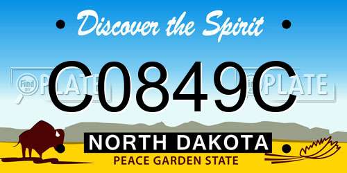 C0849C North Dakota License Plate