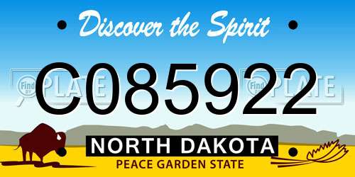 C085922 North Dakota License Plate