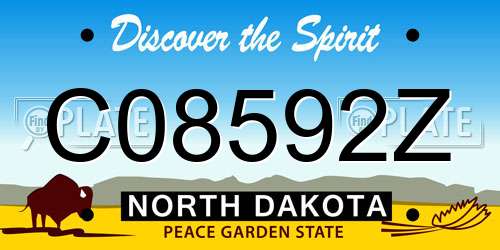 C08592Z North Dakota License Plate