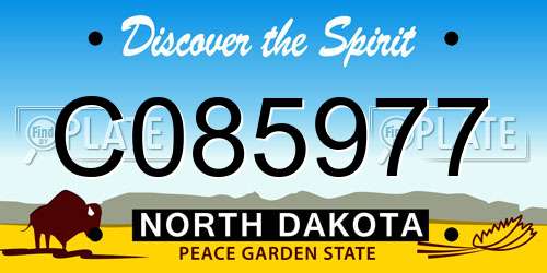 C085977 North Dakota License Plate