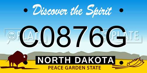 C0876G North Dakota License Plate