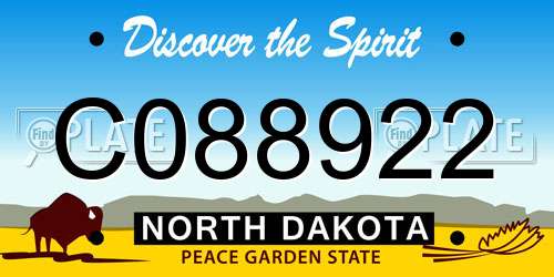 C088922 North Dakota License Plate
