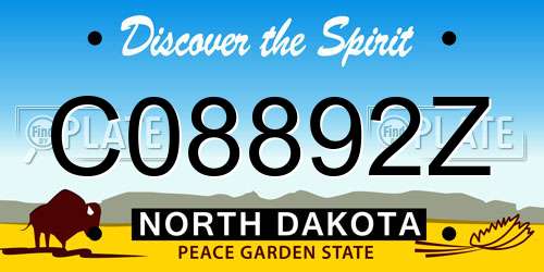 C08892Z North Dakota License Plate