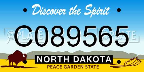 C089565 North Dakota License Plate