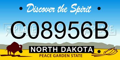 C08956B North Dakota License Plate