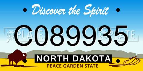 C089935 North Dakota License Plate