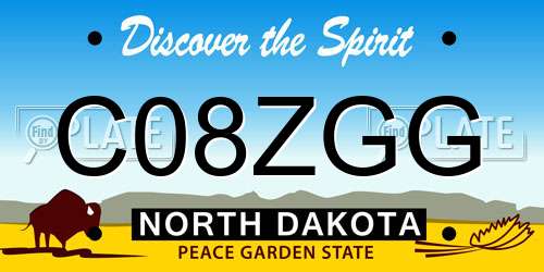C08ZGG North Dakota License Plate