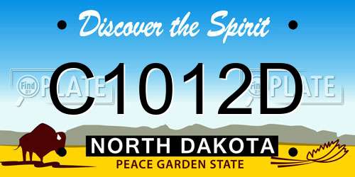 C1012D North Dakota License Plate